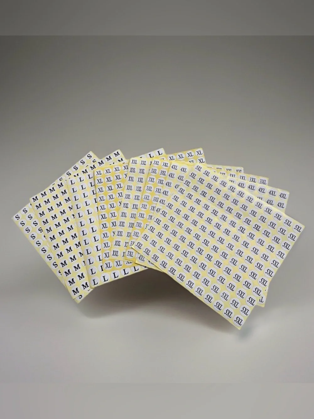 Clothing Size Sticker Bundle - Yellow & White Size Labels (1052 Stickers) ~New~